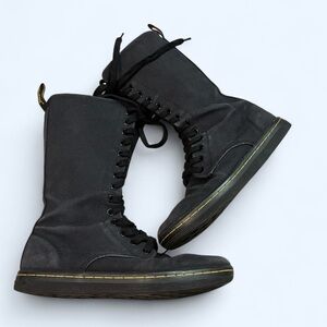 Dr Martens 1914 Canvas Battersea Tall Lace up boots punk goth size 5.5
